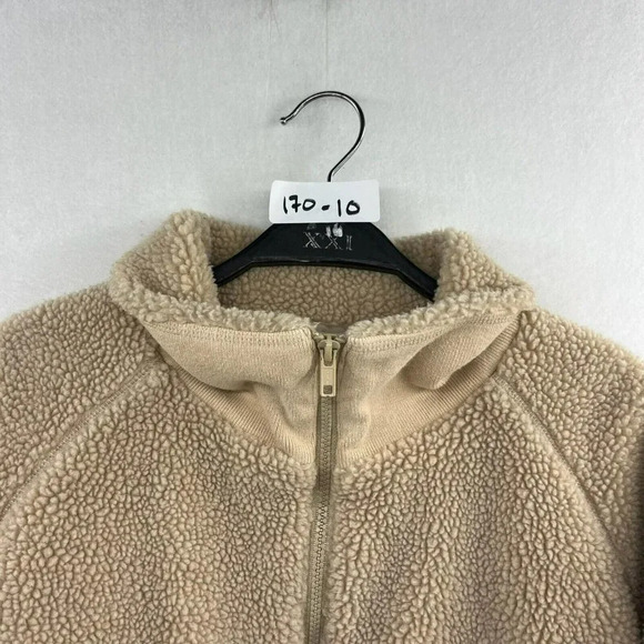 Brandy Melville John Galt Teddy Jacket Women's Sz M-L Tan Full Zip Fleece Sherpa - Picture 13 of 13